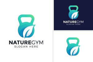 Vector nature gym logo design vector illustration