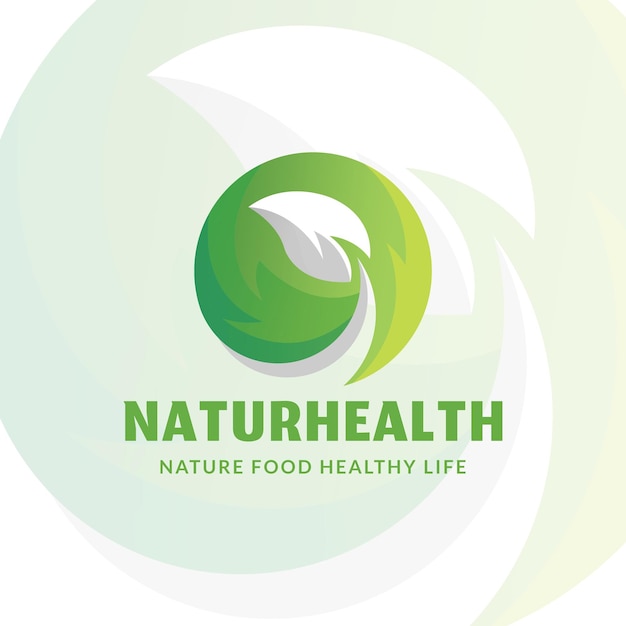 Nature and health green logo with leaf