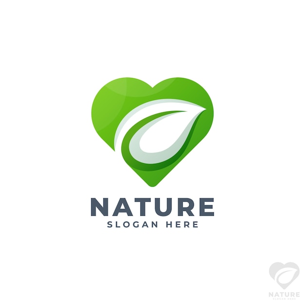 Vector nature heart logo template