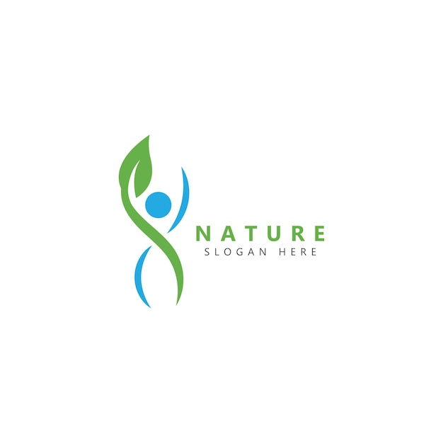 Natura erboristeria persone sane benessere vector logo design template