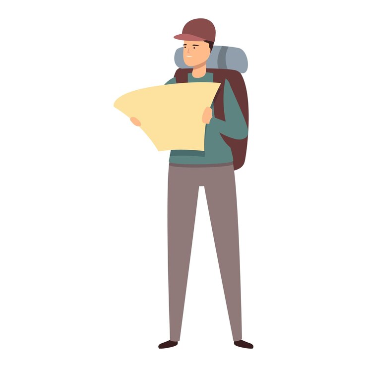 Vector nature hiker icon cartoon vector extreme tourism summer vacation