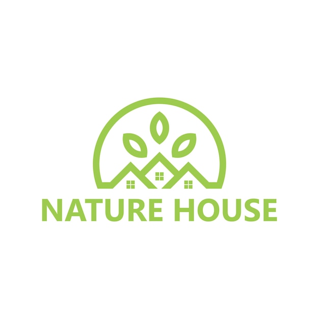 Vector nature house logo template design