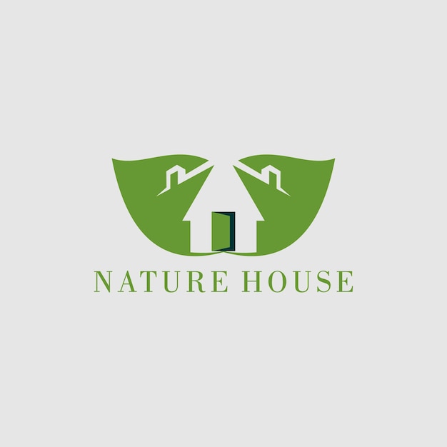 Nature house logo with green color can be used as symbols, brand identity, company logo