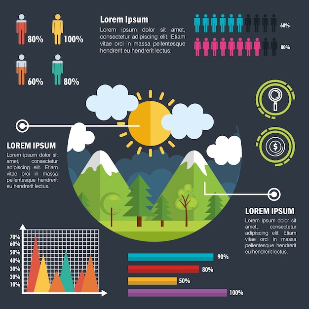 Vector nature infographic template icons