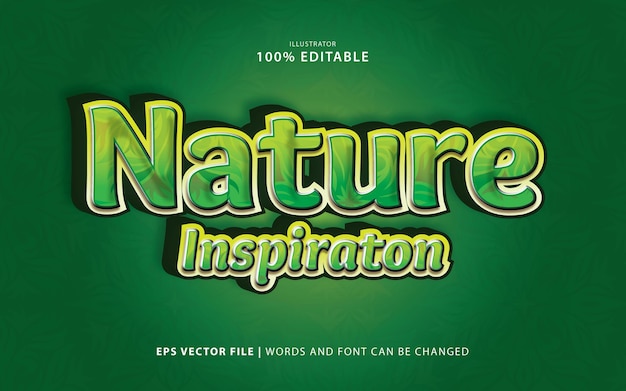 Nature inspiration text effect vector