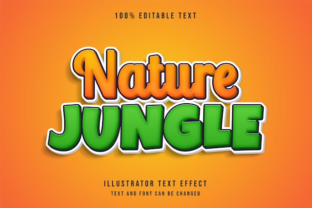 Nature jungle  editable text effect with yellow gradation