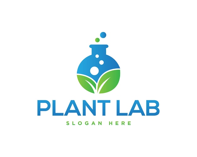 Nature Lab Logo Design Concept Creative Lab with Leaf Symbol Vector Template