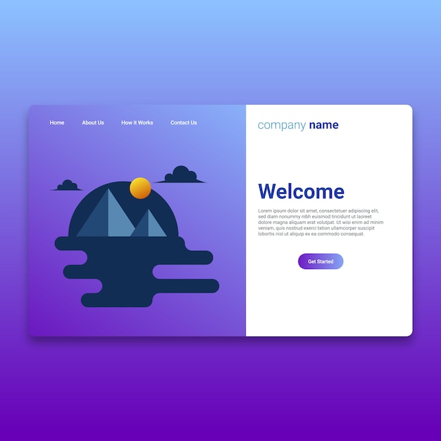 Vector nature landing page template design