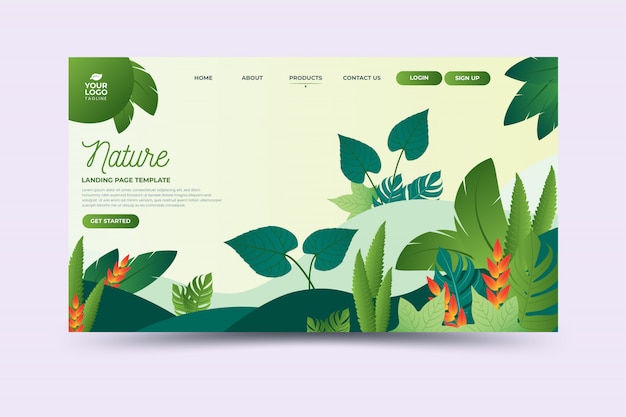 Nature landing page template