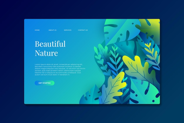 Vector nature landing pages template