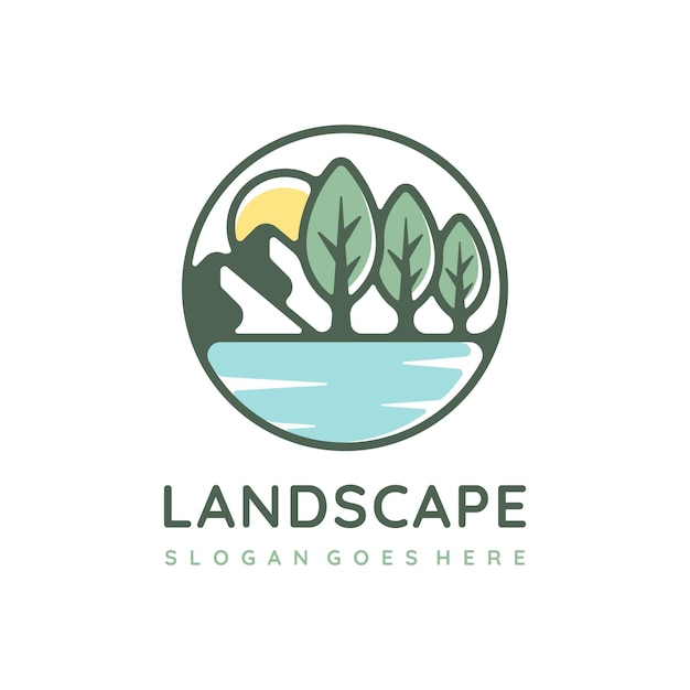 Vector nature landscape logo template