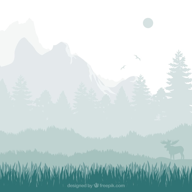 Nature landscape silhouettes