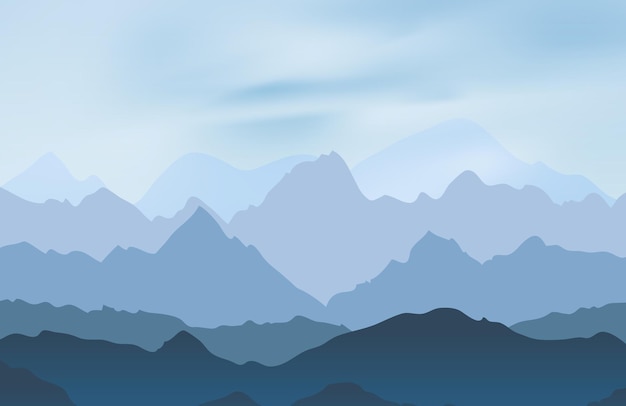 nature landscape with mountain peaks