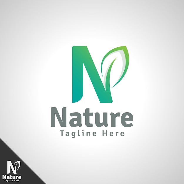 Nature Leaf  Letter N Logo Template