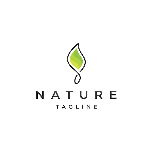 Nature leaf logo design template flat vector