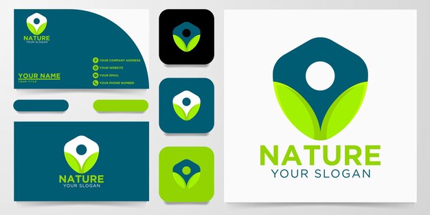 Дизайн логотипа лист природы, векторные иллюстрации