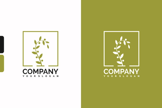 美容ビジネスのための自然の葉のロゴのインスピレーション