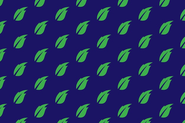 소셜 미디어 템플릿과 파란색 텍스처 배경에 대한 자연 로고 잎 패턴 디자인