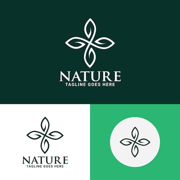 Vettore modello vettoriale del logo della foglia della natura