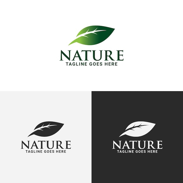 nature leaf logo vector template