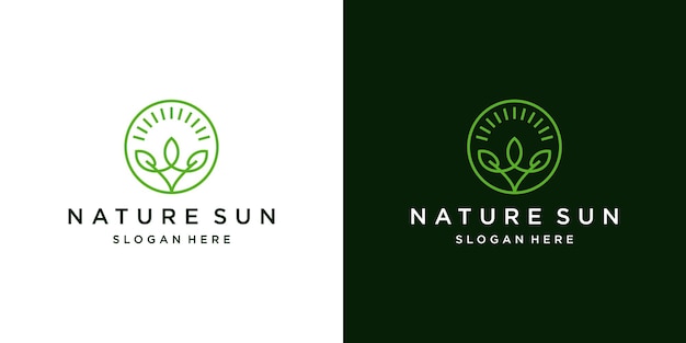 Nature leaf sun logo vektor