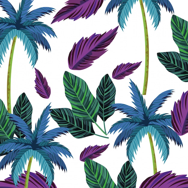 Nature leafs cartoon pattern background