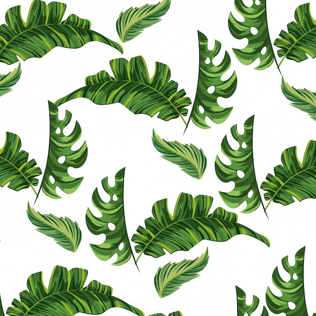 Nature leafs cartoon pattern