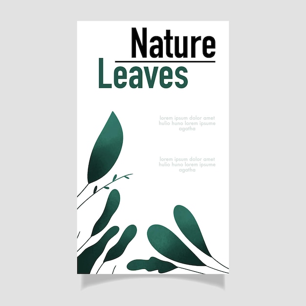 Nature leaves concept flyer template design