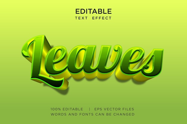 nature leaves editable text effect