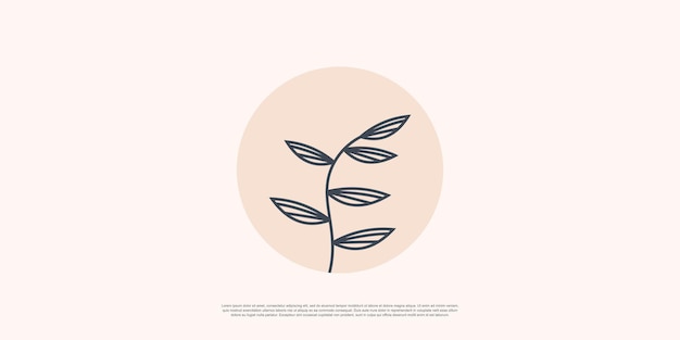 Vector nature leaves logo collection with minimalism concept premium vector part 3