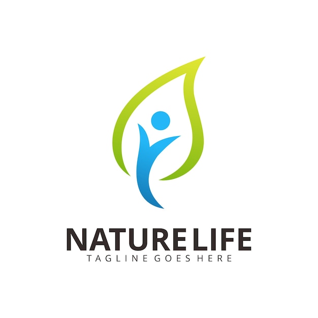 Nature life logo design template