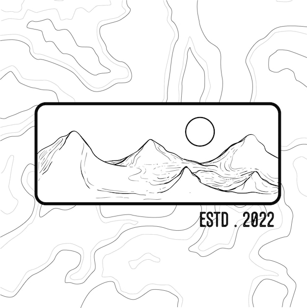Natura linea arte montagna vettore 10