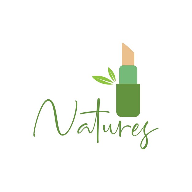 Nature lipstick beauty logo design vector graphic symbol icon sign illustration creative idea