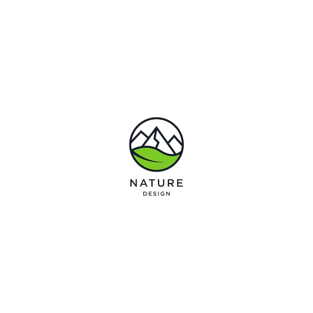 Natura logo design concept pianta tropicale icona minima foglia di albero vettore piatto