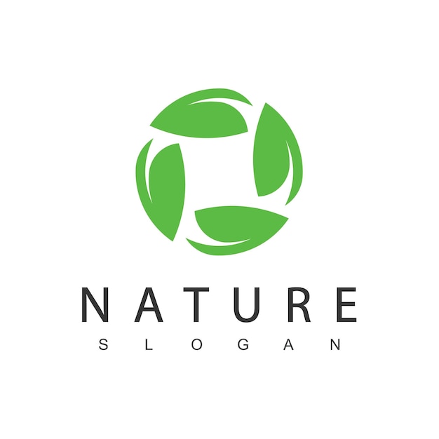 Nature logo design template beauty concept using leaf icon for spa skincare and cosmetic