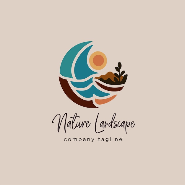 Шаблон дизайна логотипа природы Векторная иллюстрация дизайна логотипа природы
