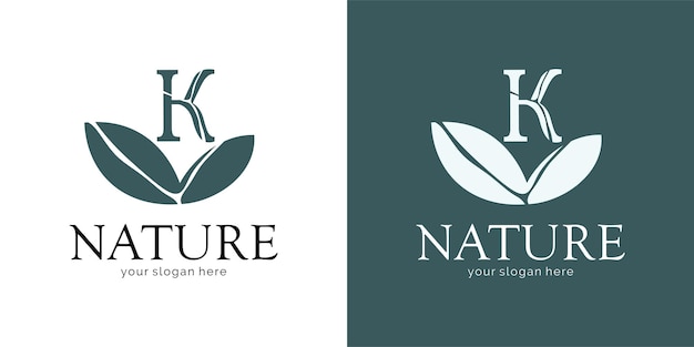 Nature Logo Design with Letter K