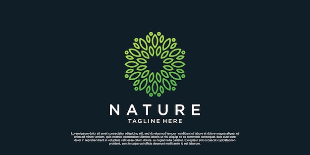 Vettore design del logo della natura con un concetto unico premium vector part 1