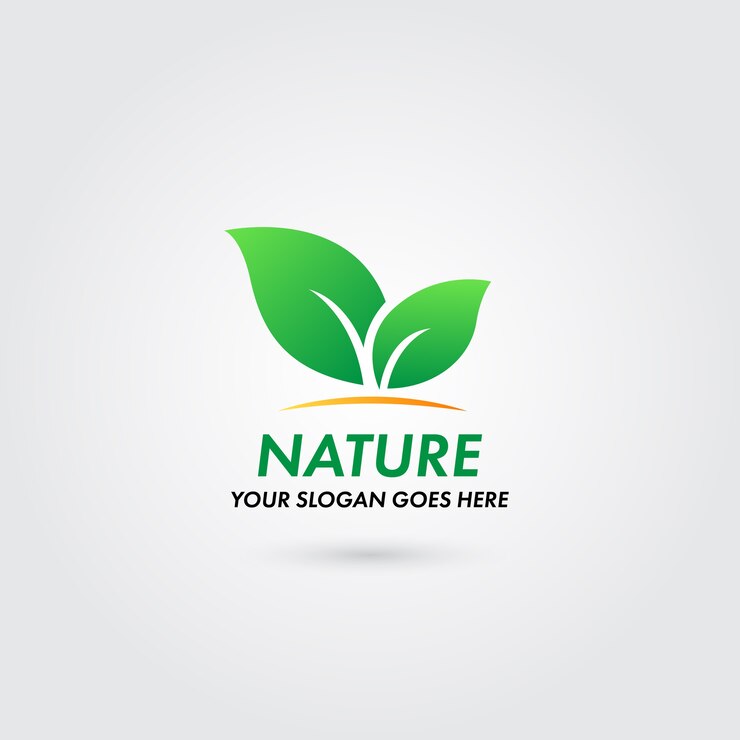 Nature Logo with Leaf Concept Template