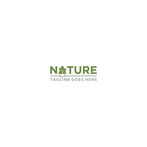 Nature logo with plant in a