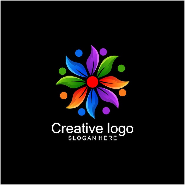 Nature lotus colorful logo