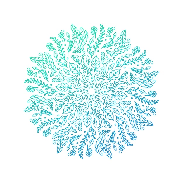 Nature mandala doodle pattern