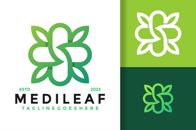 Nature medical leaf design vector symbol icon illustration