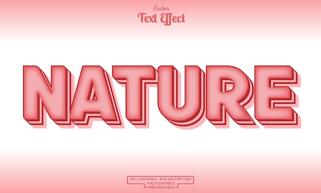 природа современный мультфильм редактируемый текстовый эффект дизайн