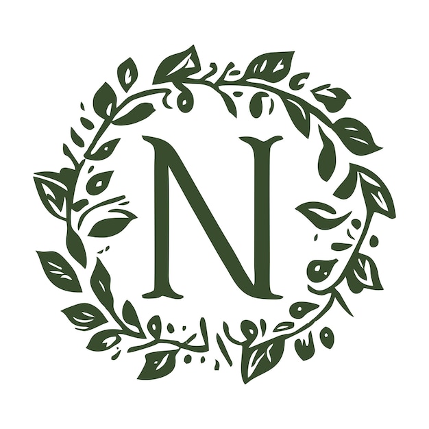 Vettore logo monogramma naturale 7