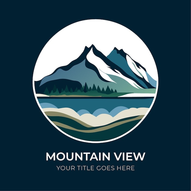 Nature mountain logo design template