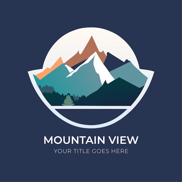 自然の山のロゴのデザイン テンプレート