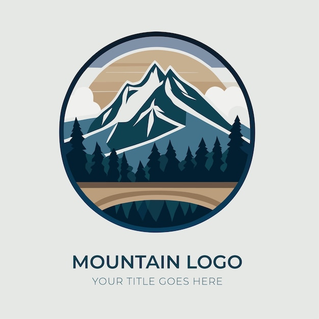 Nature mountain logo design template