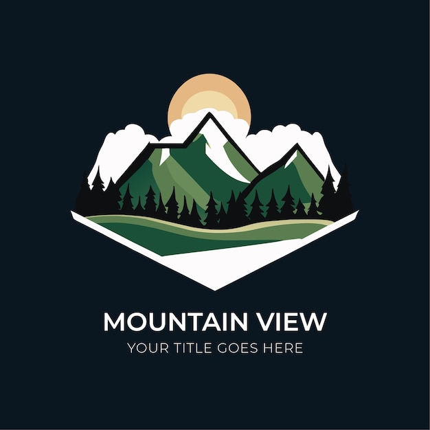 Nature mountain logo design template