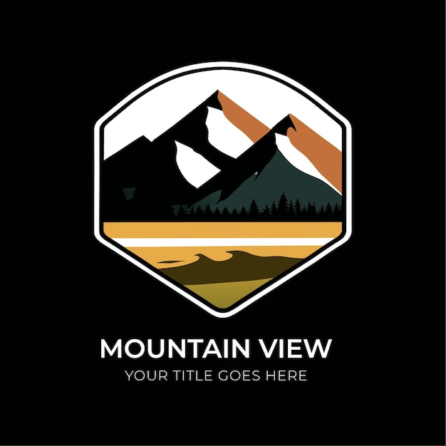 Nature mountain logo design template